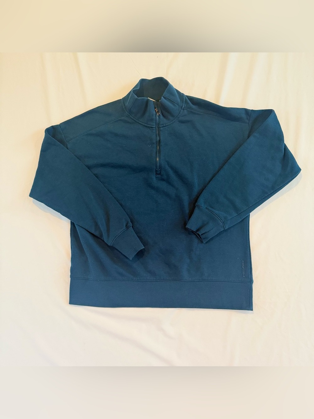 Head Quarter Zip Pullover Womens Golf Teal Blue Sweatshirt Athletic Jacket L